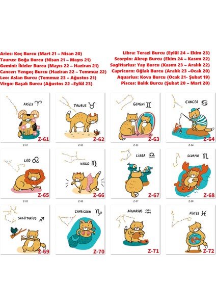Kişiye Özel Burçlu Yastık Kılıfları, Burç Tasarımlı Hediyelik Z2 Serisi modelleri