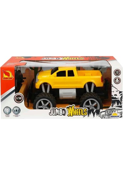 80012 1:18 Uzaktan Kumandalı Jumbo Wheels USB Şarjlı Araba
