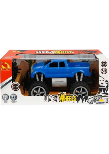 80012 1:18 Uzaktan Kumandalı Jumbo Wheels USB Şarjlı Araba