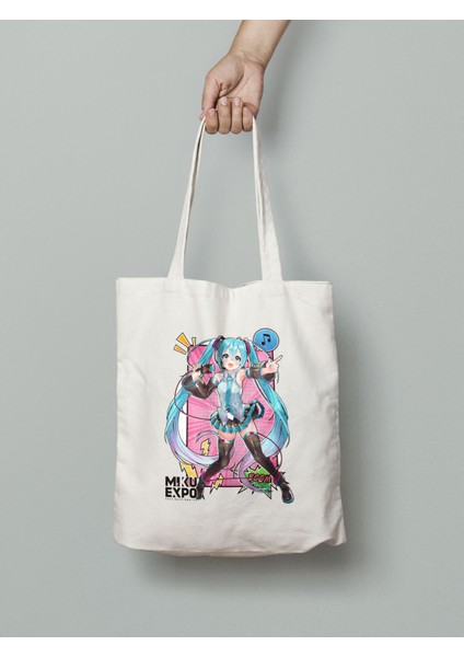 Hatsune Miku Expo 2024 Bez Çanta 35X40CM - Anime Çanta - Tote Bag