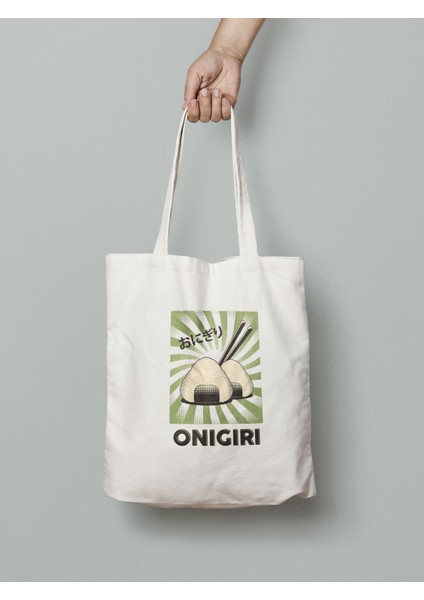 Onigiri Japon Bez Çanta 35X40CM - Anime Çanta - Tote Bag - Sevimli Çanta