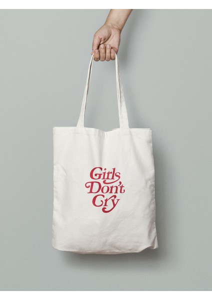 Girls Dont Cry Bez Çanta 35X40CM - Çanta - Tote Bag- Sevimli Çanta