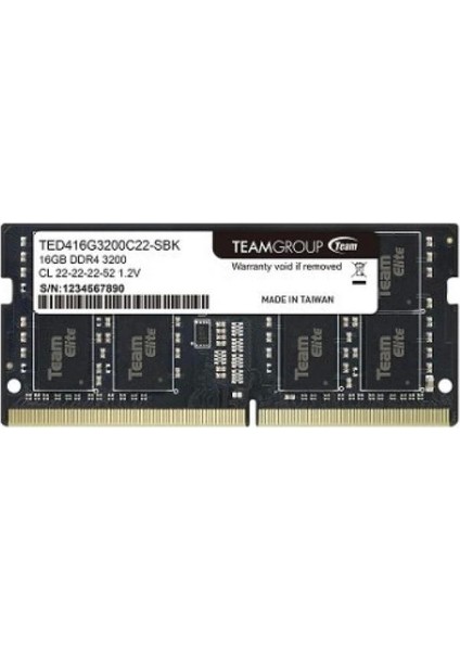 Team 16GB Ddr4 3200MHZ CL22 Notebook Ram Elıte TED416G3200C22-S01
