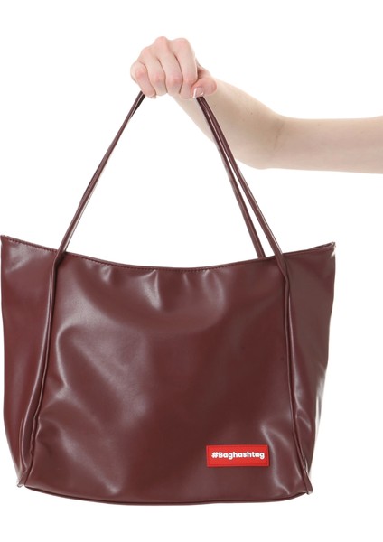 Baghashtag Bordo Soft Deri Fermuarlı Çanta
