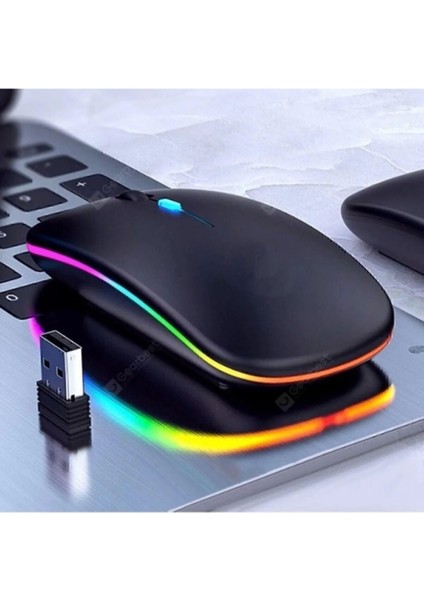 Kablosuz Fare Wireless Mouse 4 Tuşlu Sessiz Şarj Edilebilir Dpı Kontrol