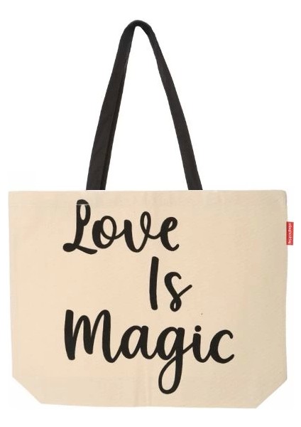 Baghashtag Love Is Magic Baskılı Kanvas Bez Çanta