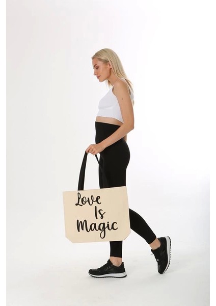 Baghashtag Love Is Magic Baskılı Kanvas Bez Çanta