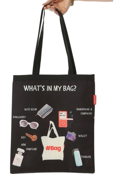 Baghashtag What Is In My Bag Baskılı Bez Çanta