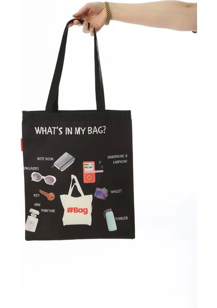 Baghashtag What Is In My Bag Baskılı Bez Çanta