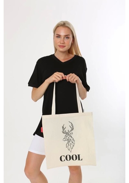 Baghashtag Cool Geyik Baskılı Bez Çanta