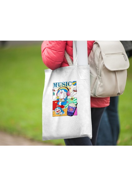 Doraemon Bez Çanta 35X40CM - Anime Çanta - Tote Bag - Sevimli Çanta fiyatları