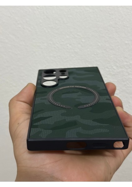 Magsefe Destekli Kamuflaj Tasarımlı Samsung Galaxy S24 Ultra Telefon Kılıfı
