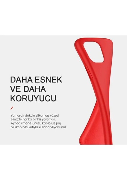 I Phone 14 Promax Kadife Iç Dokulu Lansman Silikon Kılıf