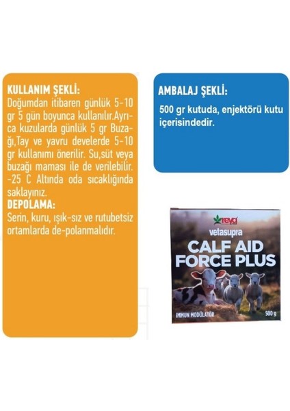 Vetasupra Calf Aid Force Plus 500GR Buzağı Sağlığı