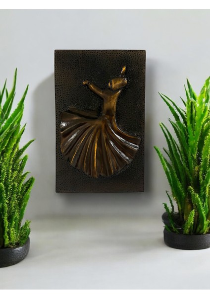 El Yapımı Ahşap Semazen Figürlü Oyma Tablo – 35 x 22 cm Ihlamur Ağacı Duvar Dekoru