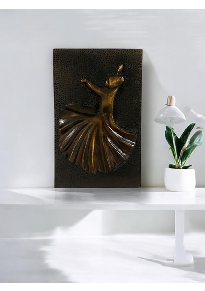 El Yapımı Ahşap Semazen Figürlü Oyma Tablo – 35 x 22 cm Ihlamur Ağacı Duvar Dekoru