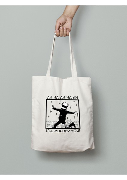 Jujustu Kaisen Gojo Satoru Bez Çanta 35X40CM - Anime Çanta - Tote Bag - Sevimli Çanta
