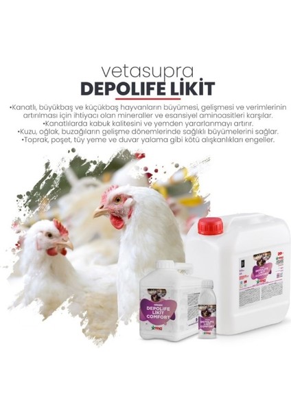 Vetasupra Depolife Likit Comfort Verim Artırıcı Hayvan Yem Katkı Maddesi - 1 kg -5 kg - 20 kg indirimleri