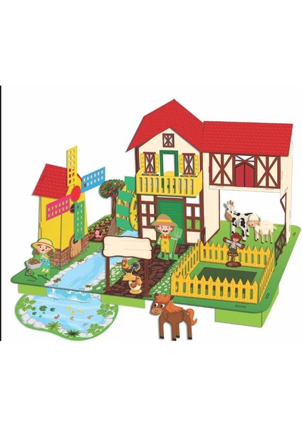 3D Puzzle Farm - Eğitici Çiftlik Temalı Yapboz ve Ekim Seti (108 Parça) fiyatları