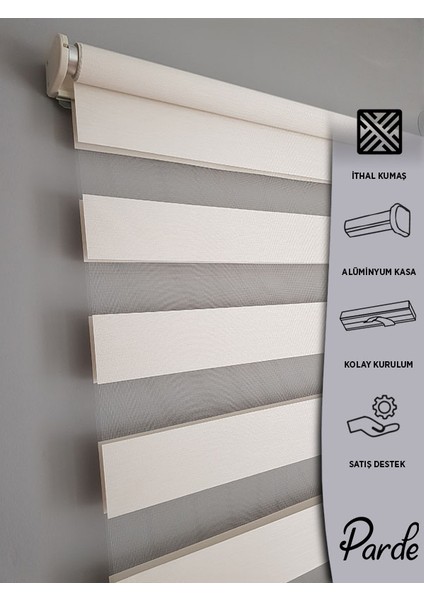 Yaşam Serisi Ithal Kumaş Ekru Bambu Zebra Stor Perde