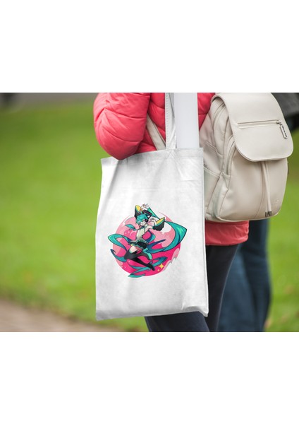 Hatsune Miku Bez Çanta 35X40CM - Anime Çanta - Tote Bag - Sevimli Çanta fiyatları