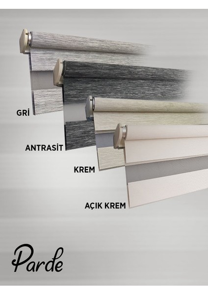 Yaşam Serisi Ithal Kumaş Gri Bambu Zebra Stor Perde