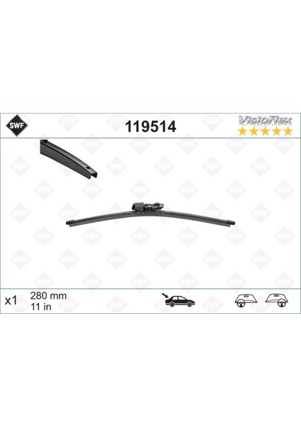 Silecek Süpürgesi Arka Golf6-Golf7-Polo-Fabia 280 mm Gnzrz