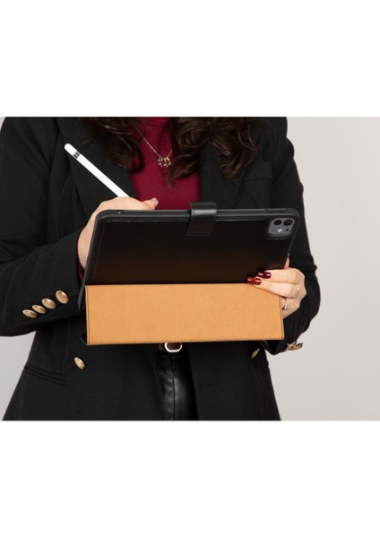 Vortexa Hakiki Deri iPad Pro 11 (2024) Kılıfı - Siyah