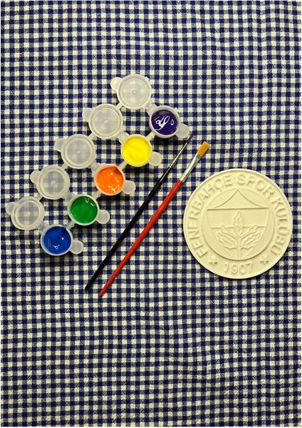 Fenerbahçe Boyama Figürü + Boya Seti (5 Renk & Fırça) - 10 cm