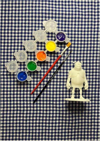 Shrek Boyama Figürü + Boya Seti (5 Renk & Fırça) - 10 cm