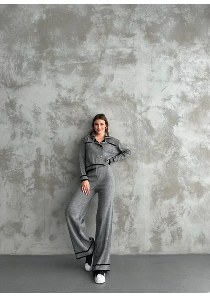 Grip&hug Şerit Detaylı Hırka Pantolon Ikili Takım