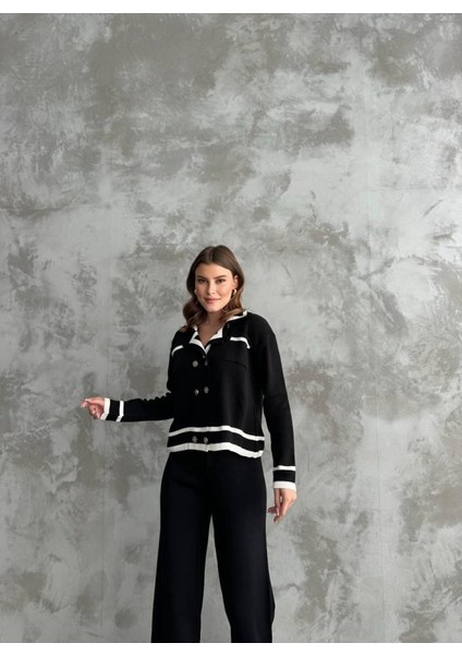 Grip&hug Şerit Detaylı Hırka Pantolon Ikili Takım