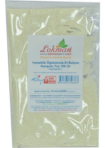 Et Bulyon Toz Yemeklik Öğütülmüş Karışım 100 gr Paket fiyatları