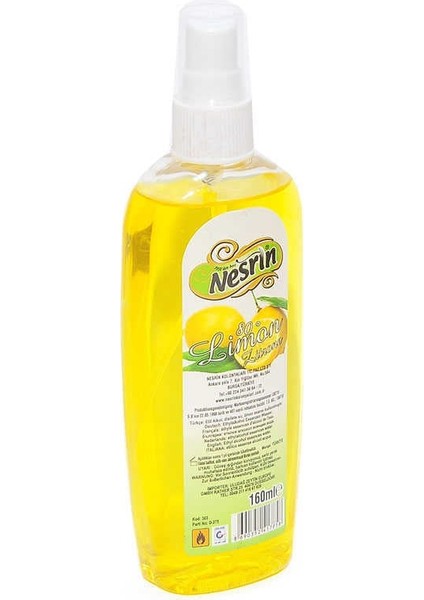 Limon Kolonyası Sprey 80 Derece Pet Şişe 160 ml
