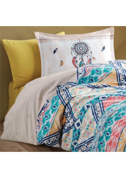 Genç Ranforce Tek Kişilik Nevresim Takımı Boho V1 Bej