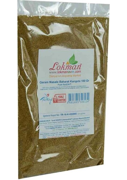 Garam Masala Baharat Karışımı 100 gr Paket