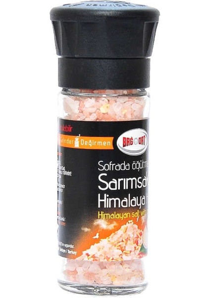 Cam Değirmenli Sarımsaklı Himalaya Granül Çakıl Doğal Kaya Tuzu 110 gr modelleri