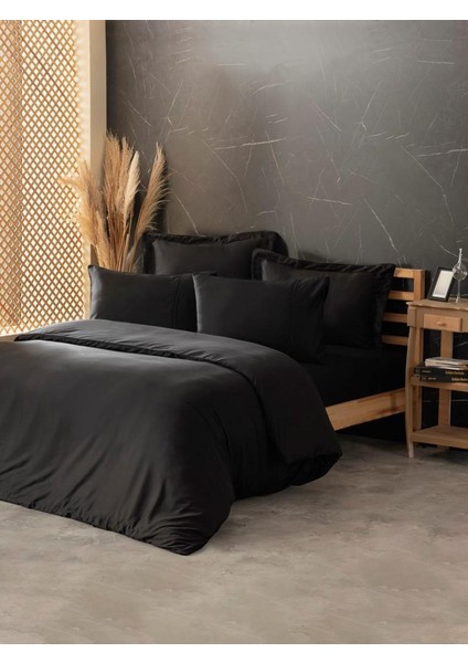 Silky Ipek Çift Kişilik Nevresim Takımı Siyah