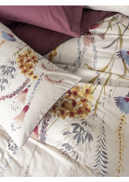 Çift Kişilik Modeline Nevresim Takımı Flos Bordo