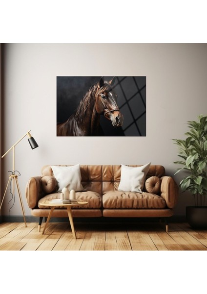 At Cam Duvar Tablosu , Panoromik Duvar Dekoru , Temperli Cam Üzeri Baskı , Yüksek Kalite fırsatları