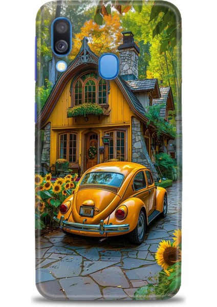 Samsung Galaxy A40 Hd Baskılı Kılıf + Seramik Tam Kaplayan Ekran Koruyucu 110