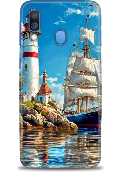 Samsung Galaxy A40 Hd Baskılı Kılıf + Seramik Tam Kaplayan Ekran Koruyucu 239