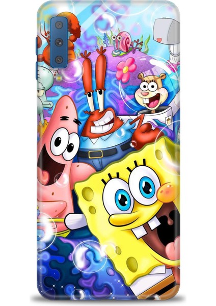 Samsung Galaxy A7 2018 Hd Baskılı Kılıf + Seramik Tam Kaplayan Ekran Koruyucu 455