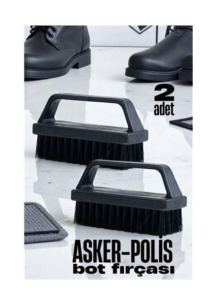 Sert Kıllı Asker-Polis Bot Fırçası - Leke Çıkarıcı Elbise Fırçası 2 Adet
