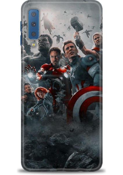 Samsung Galaxy A7 2018 Hd Baskılı Kılıf + Seramik Tam Kaplayan Ekran Koruyucu 98