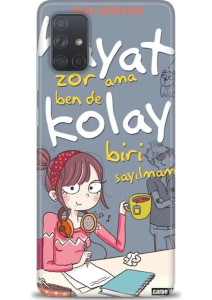 Samsung Galaxy A71 Hd Baskılı Kılıf + Seramik Tam Kaplayan Ekran Koruyucu 163