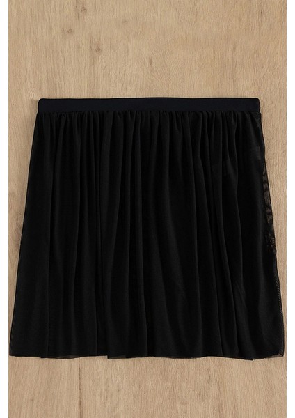 Kadın Siyah Tül Beli Lastikli Etek Görünümlü Pareo fiyatları