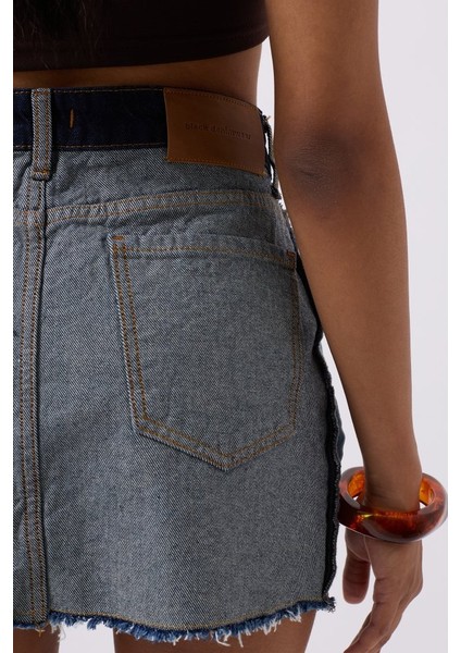 Grip&hug Ters Detay Denim Mini Etek