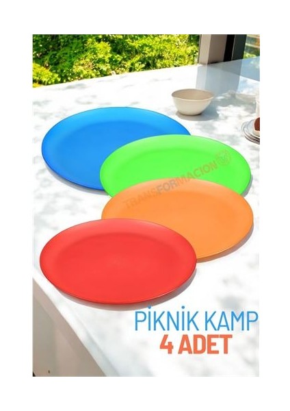 Tabak Seti Kamp Piknik Tabağı 4 Adet