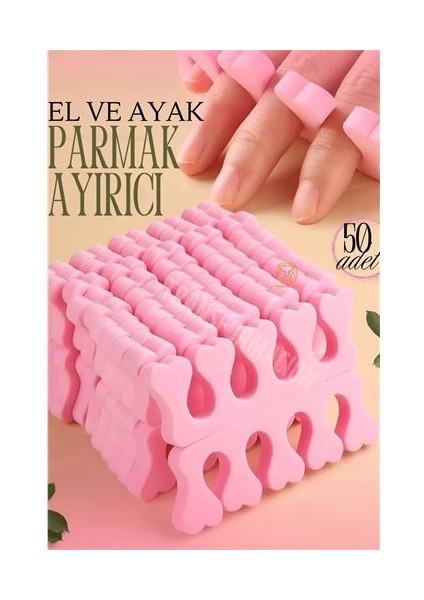 Oje Parmak Ayırıcı Pedikür Süngeri Oje Kurutucu Sünger 50 Adet